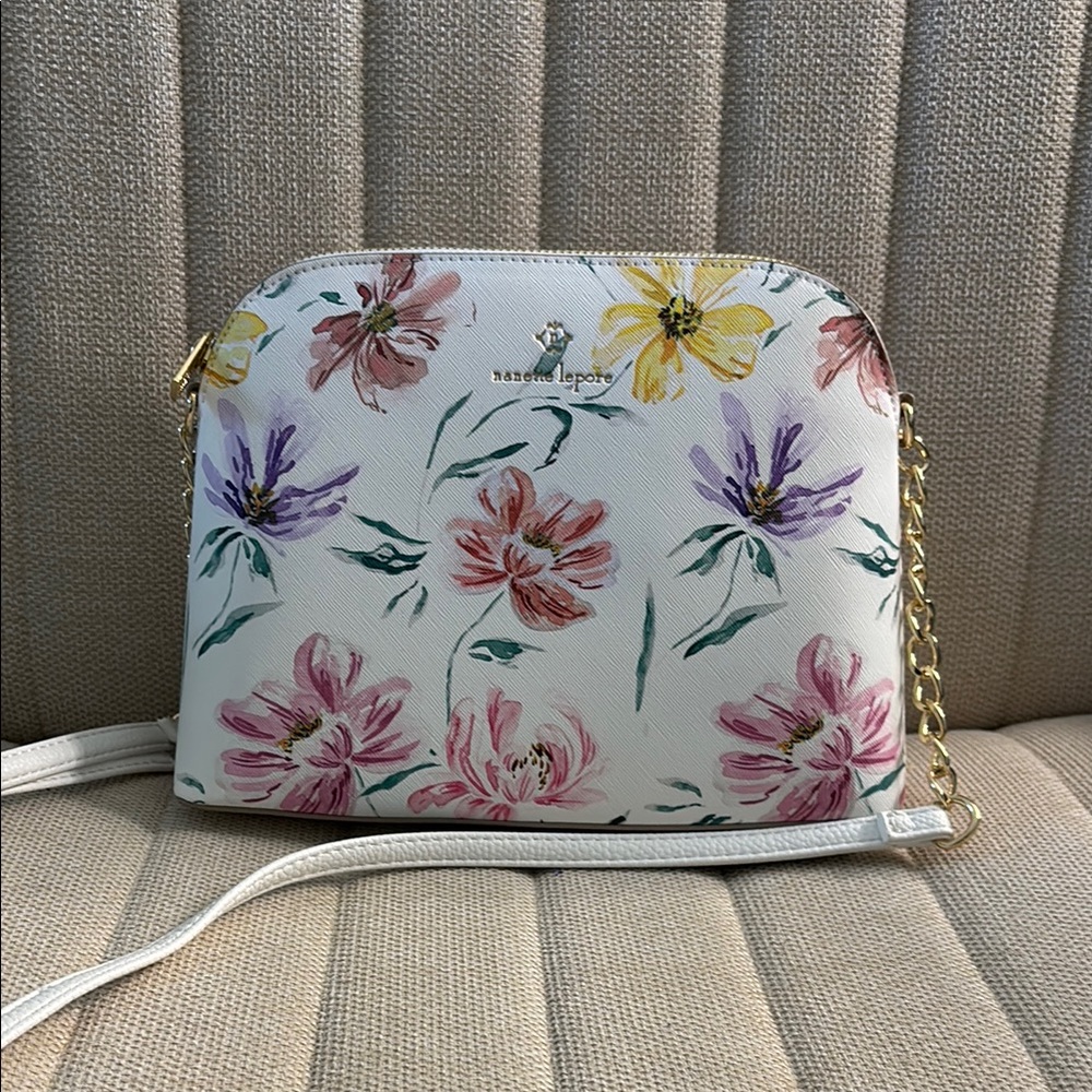 Nanette Lepore Floral White Crossbody Bag